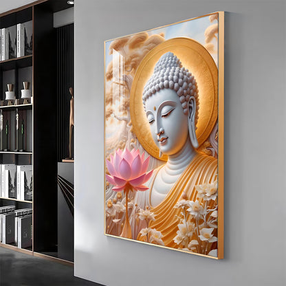 Dharvika Buddha Premium Acrylic Vertical Wall Art