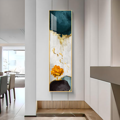 Golden Rain Premium Acrylic Vertical Wall Art