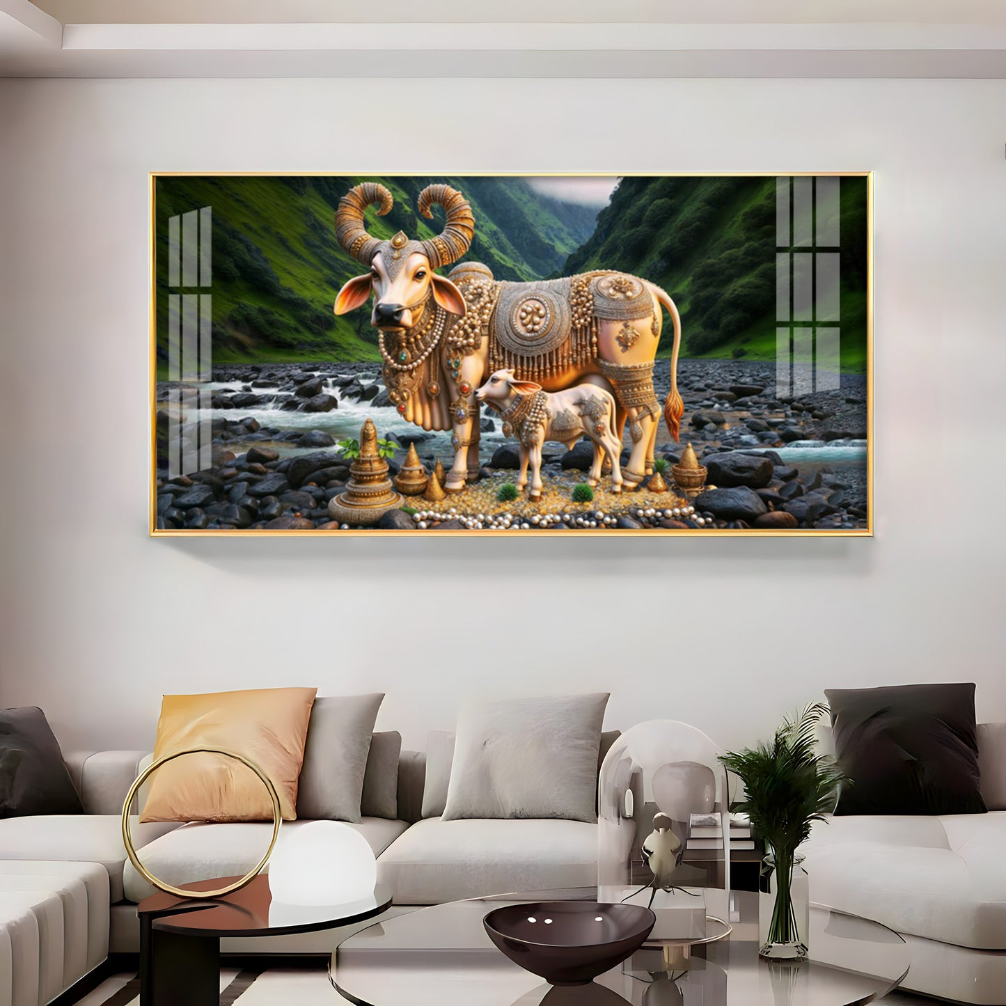 Golden Charm Premium Acrylic Horizontal Wall Art