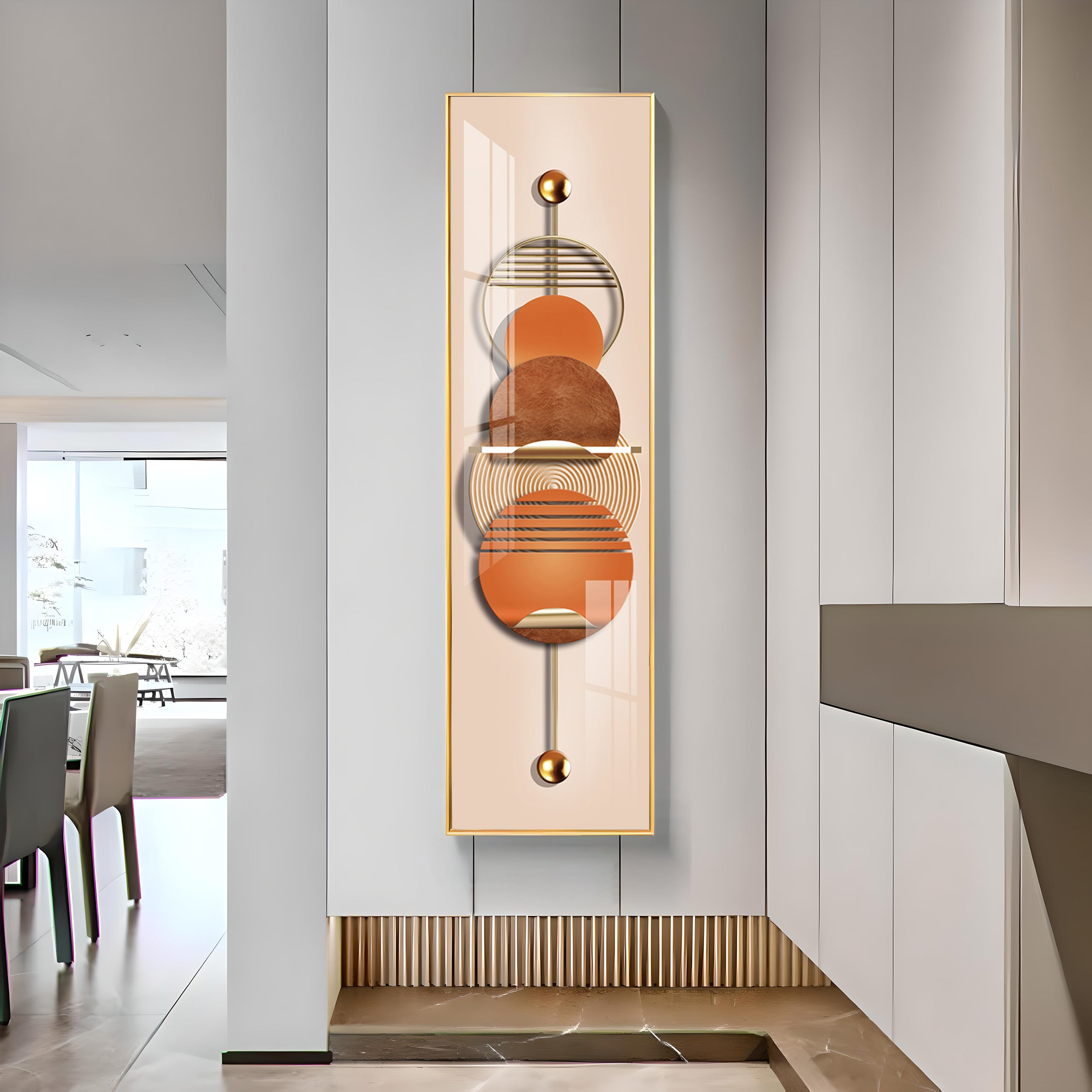 Creative Decor Abstract Geometry Premium Acrylic Vertical Wall Art