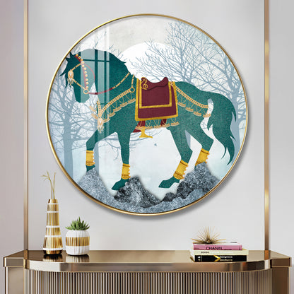 Horse Haven Premium Acrylic Round Wall Art