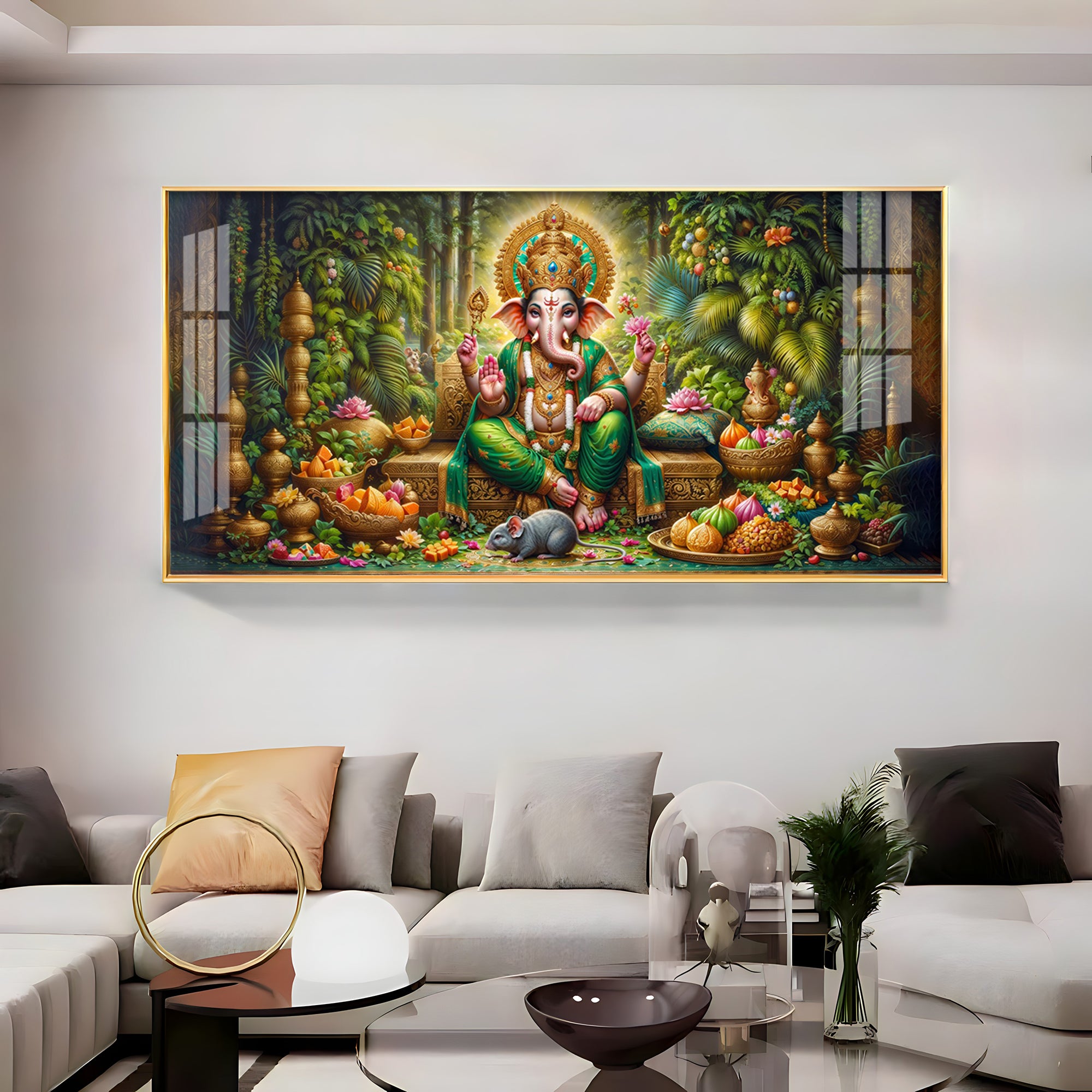 Ganpati In Forest Premium Acrylic Horizontal Wall Art