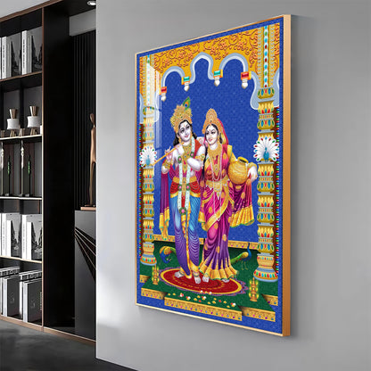 Radha and Krishna Essence Premium Acrylic Vertical Wall Art