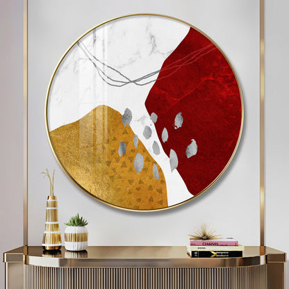 Crimson Elegance Premium Acrylic Round Wall Art