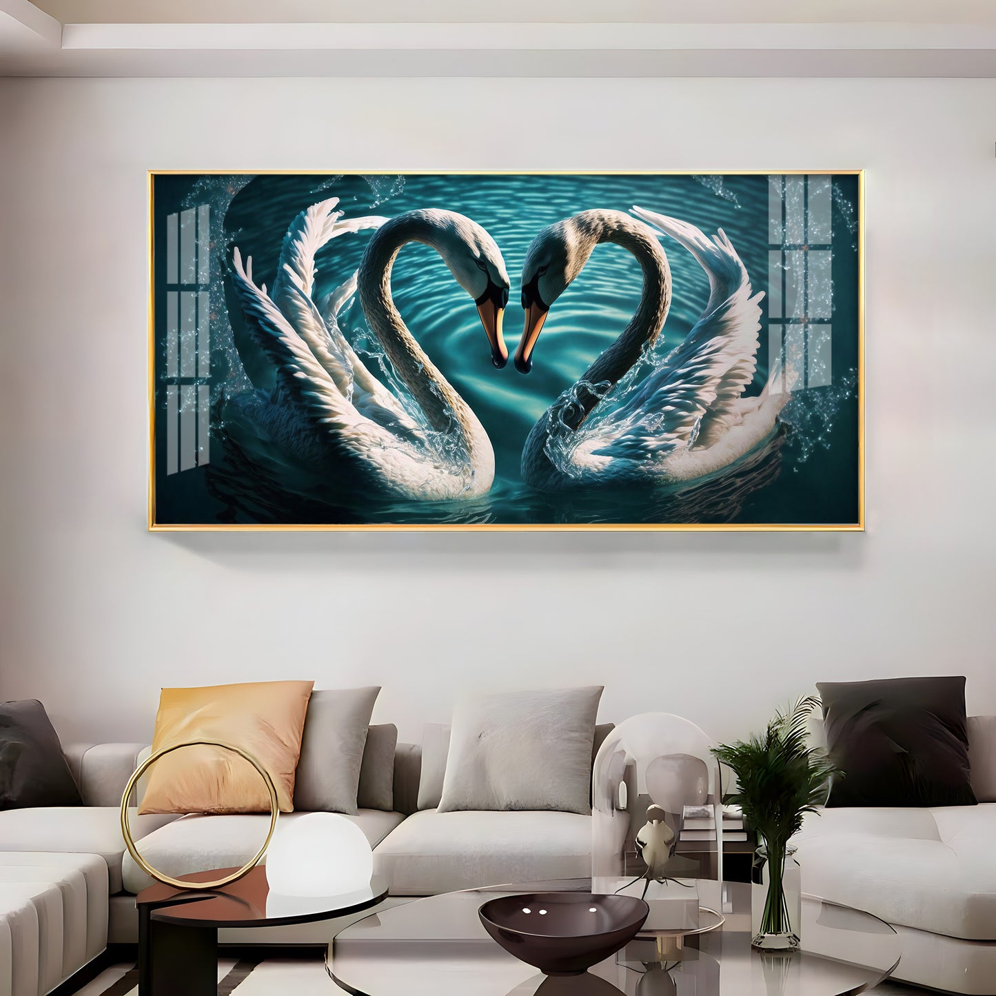 Blended By Love Swan Premium Acrylic Horizontal Wall Art