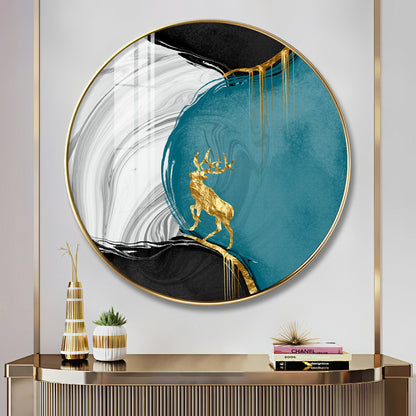 Chromatic Abstract Premium Acrylic Round Wall Art