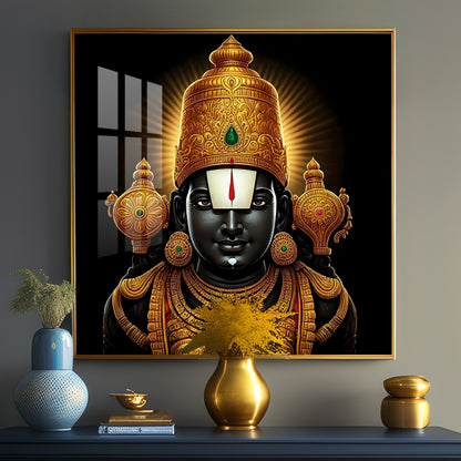 Ethereal Lord Venkateswara Swami Premium Acrylic Square Wall Art