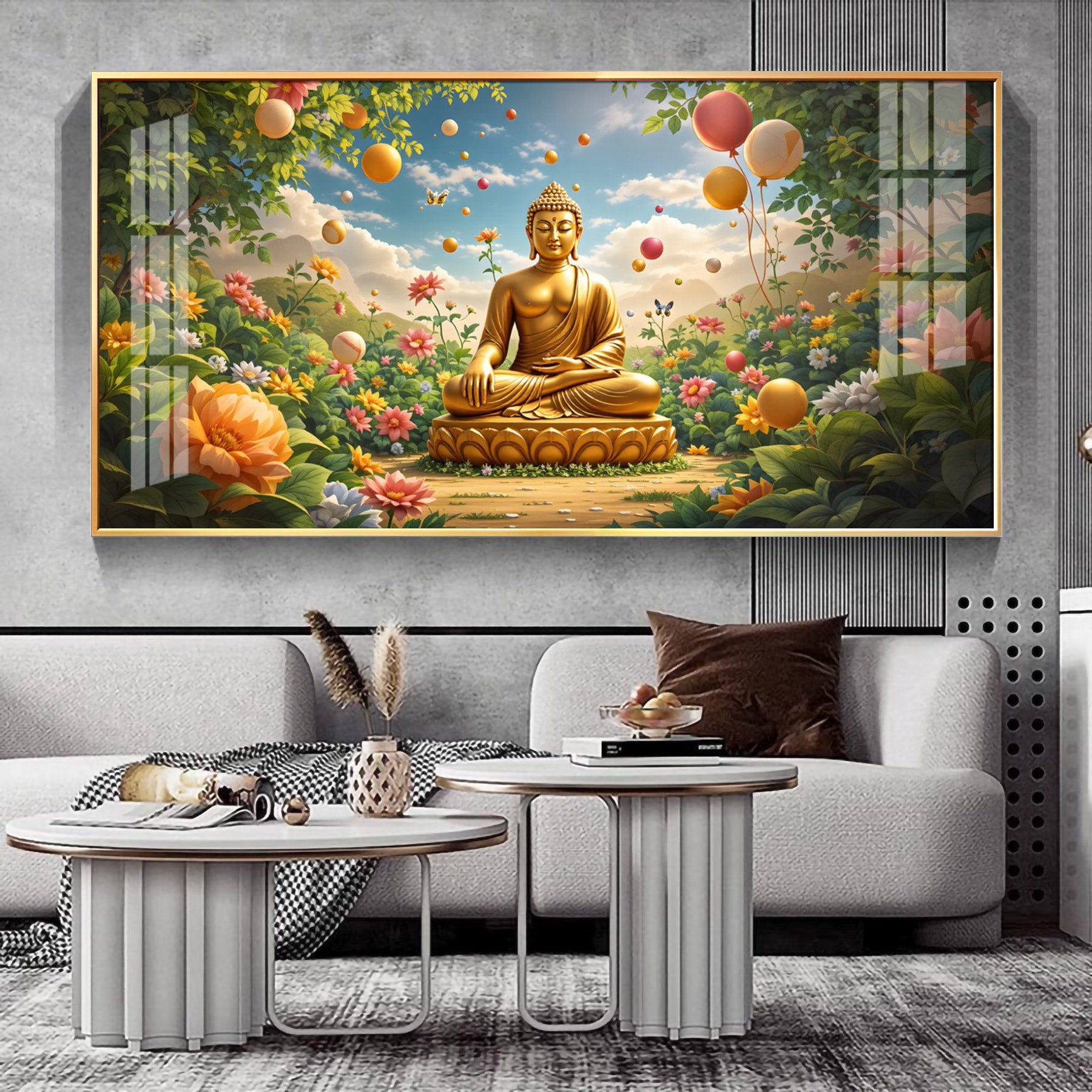Buddha's Aura Premium Acrylic Horizontal Wall Art