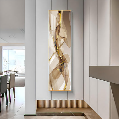 Black Gold Abstract Vertical Premium Acrylic Vertical Wall Art