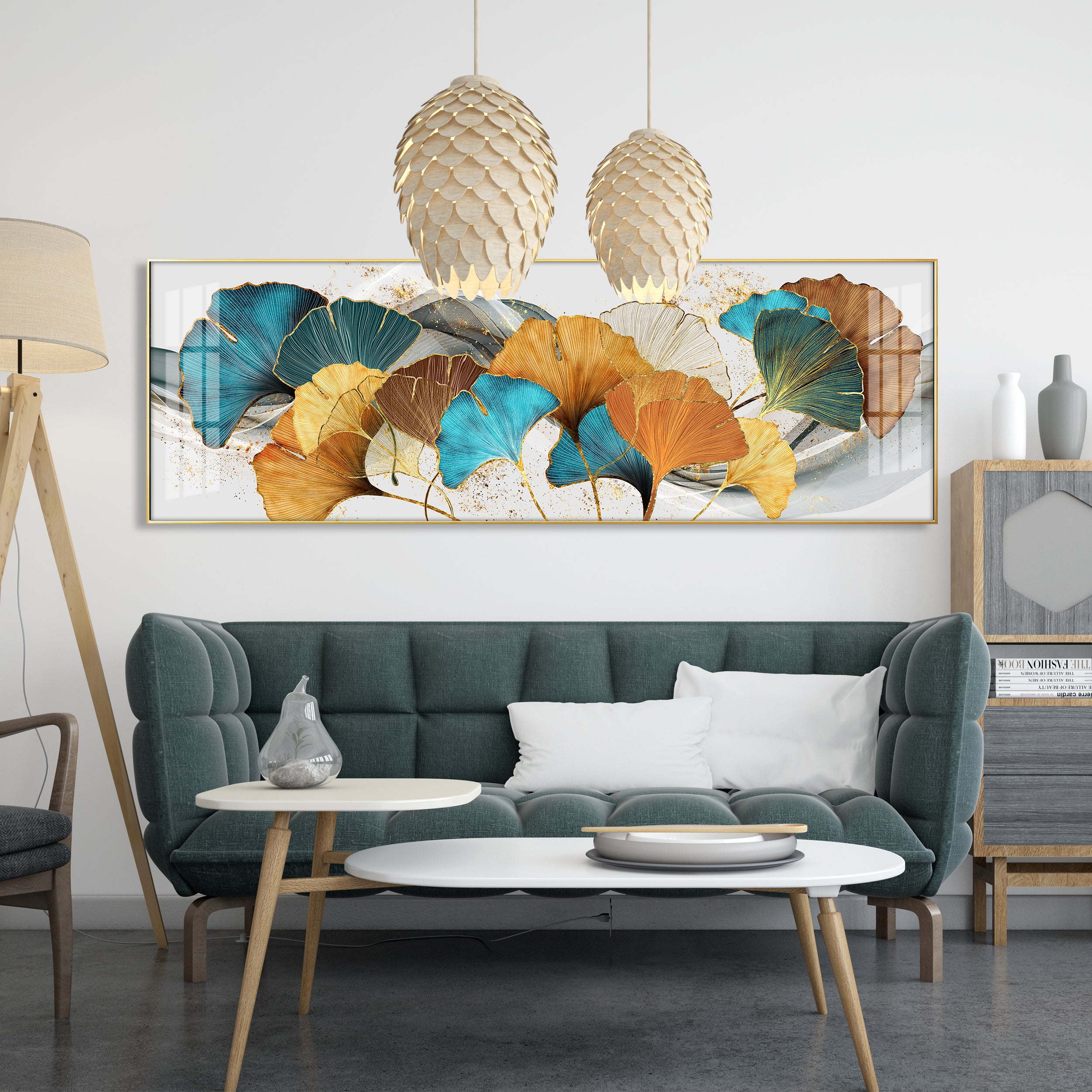 Leaves of Luck Luxury Crystal Horizontal Wall Art