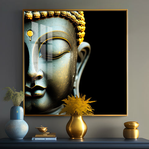 Buddha Statue Premium Acrylic Square Wall Art