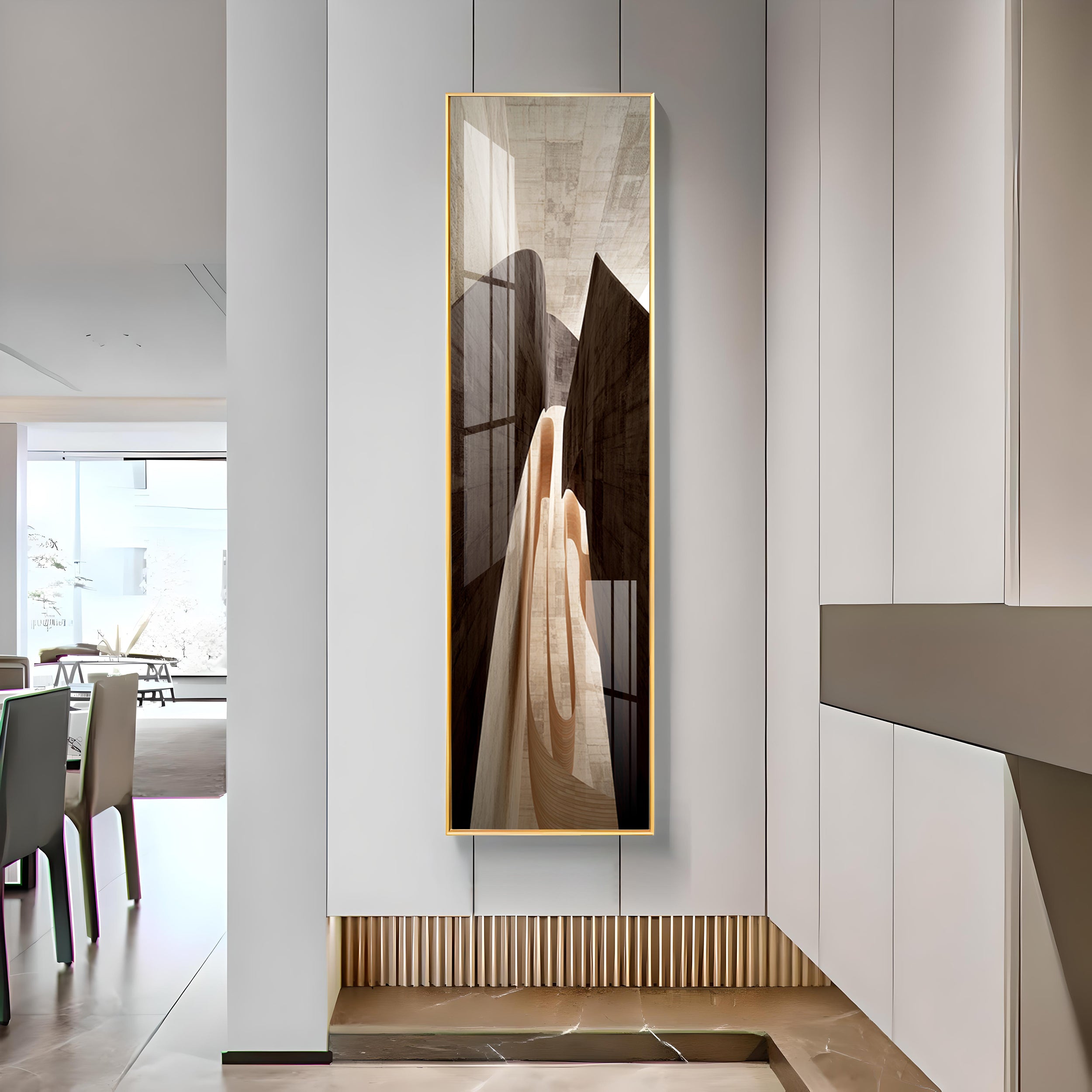Serene Arc Premium Acrylic Vertical Wall Art