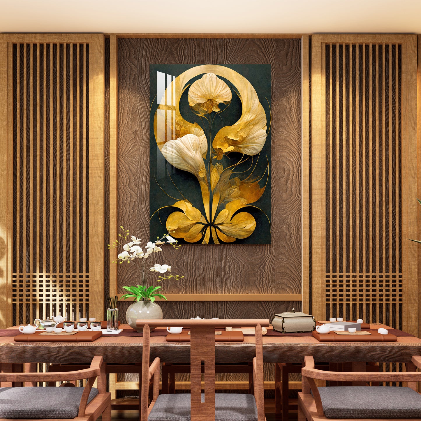 Abstract Golden Decor Acrylic Wall Art