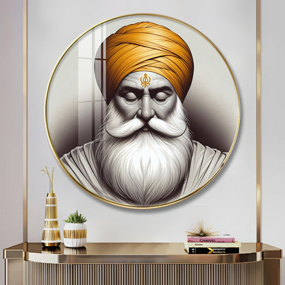 Guru Nanak Dev Ji Premium Acrylic Round Wall Art