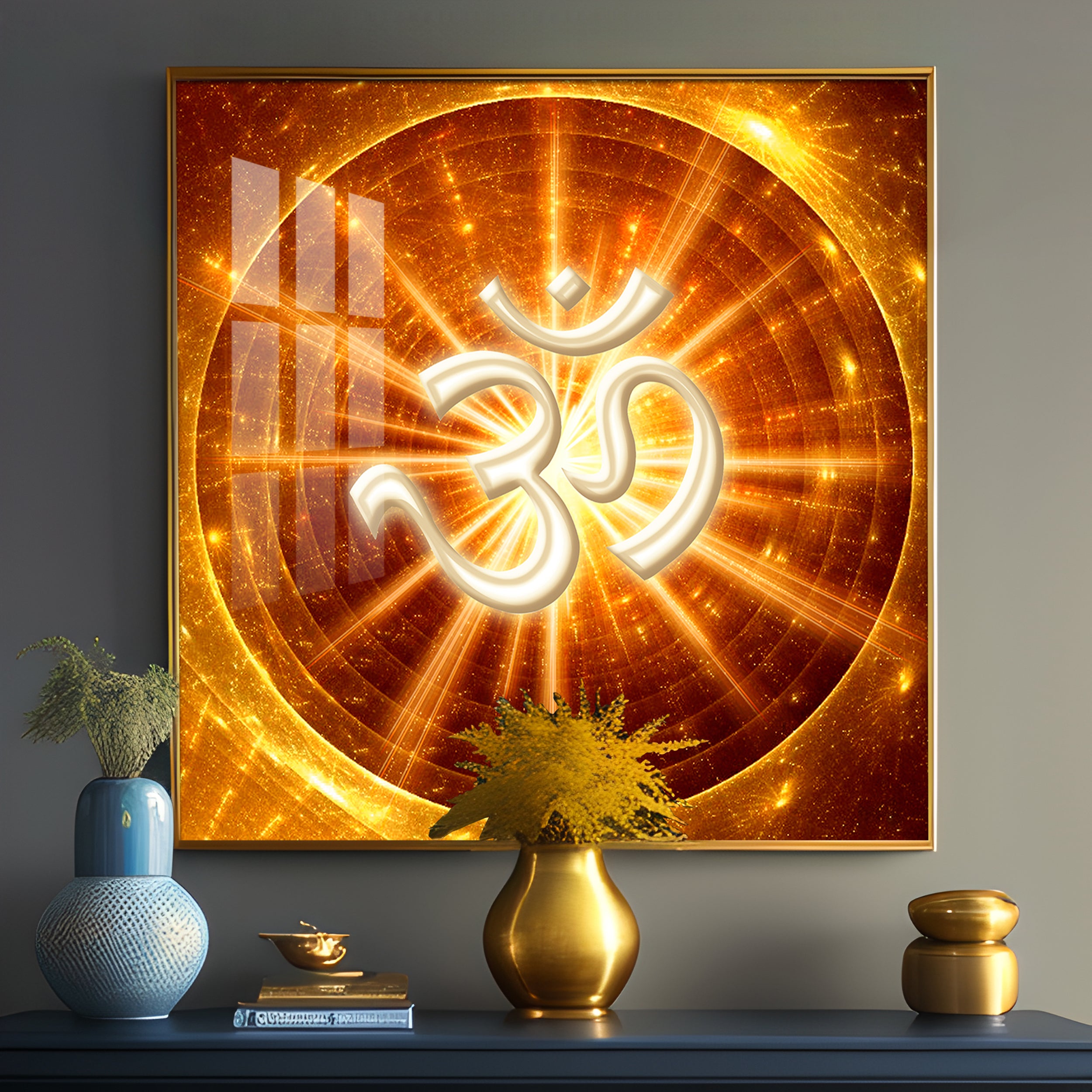 Spiritual Om Premium Acrylic Square Wall Art