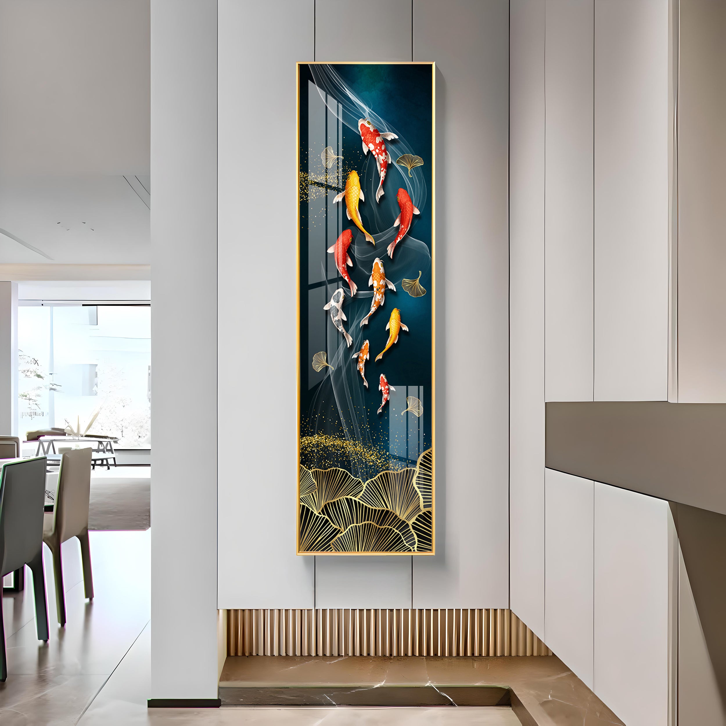 Koi Fish Premium Acrylic Vertical Wall Art