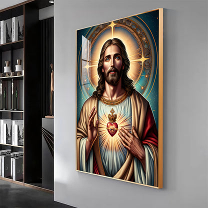 Christ's Heart Masterpiece Premium Acrylic Vertical Wall Art