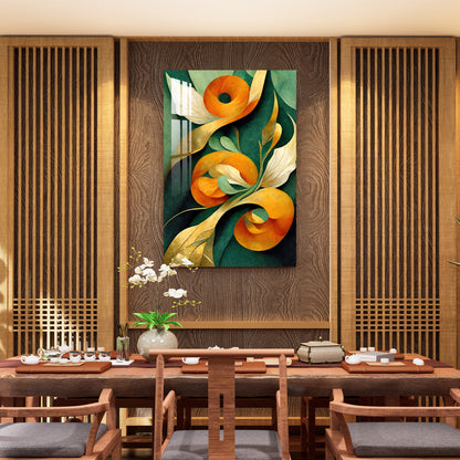 Orange & Green Botanical Acrylic Wall Art