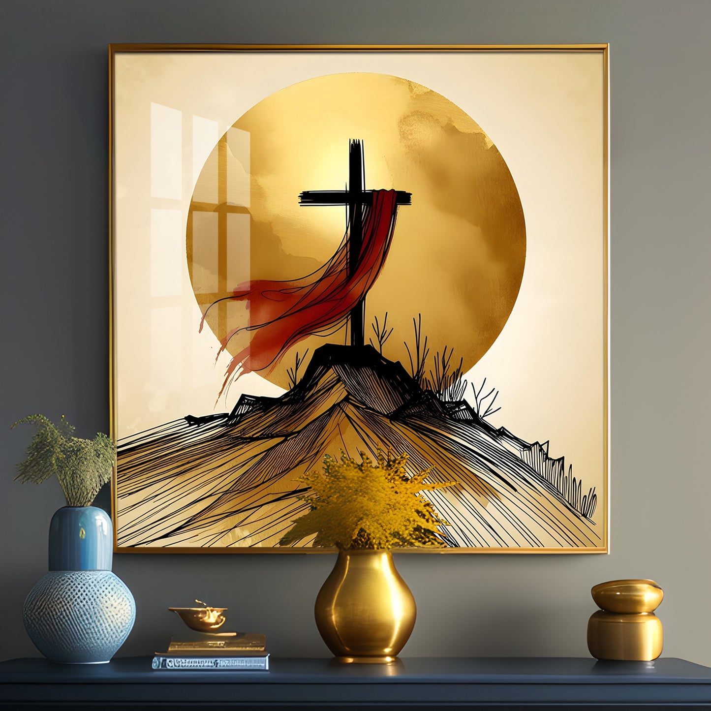 Ascendant Cross Premium Acrylic Square Wall Art