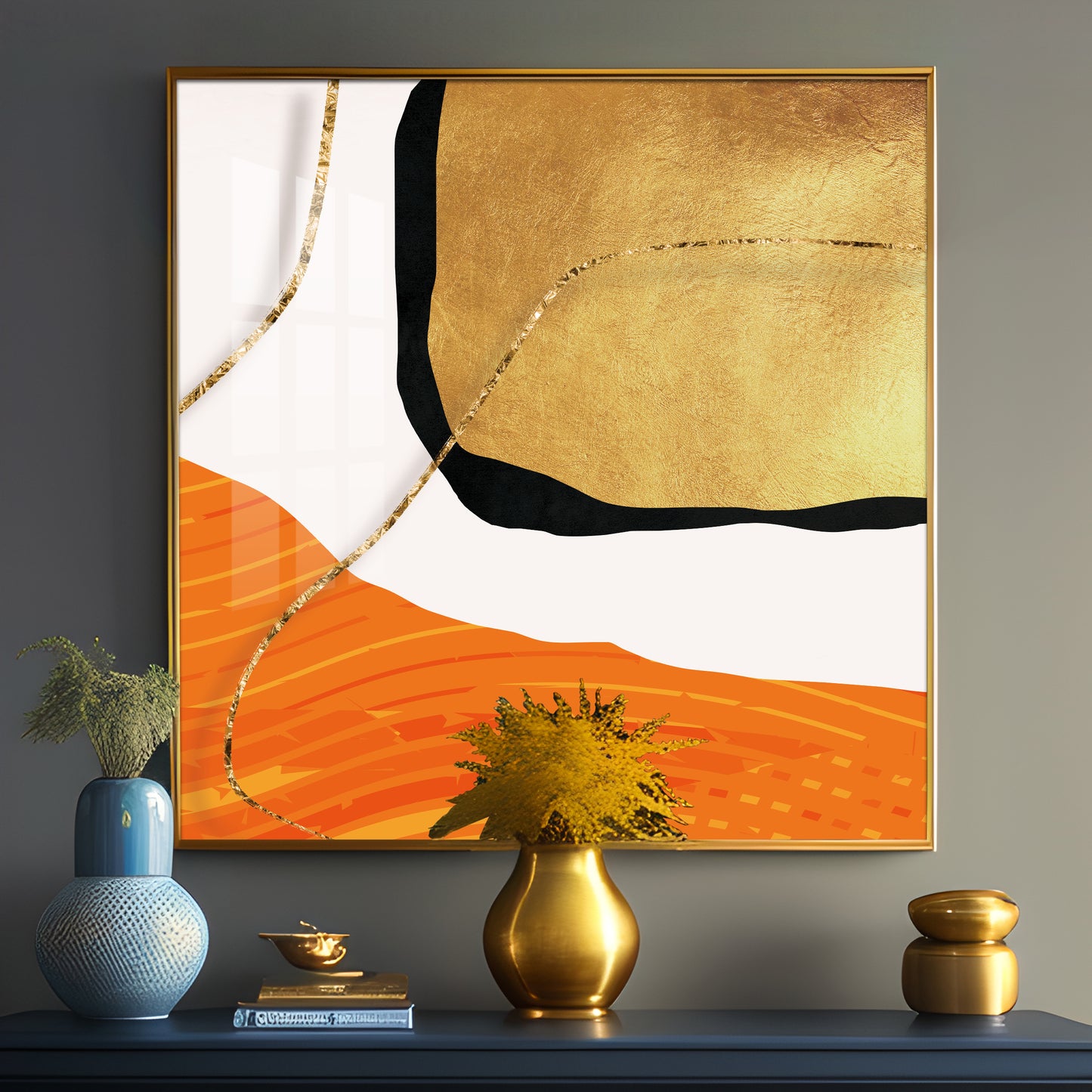 Golden Rust Premium Acrylic Square Wall Art