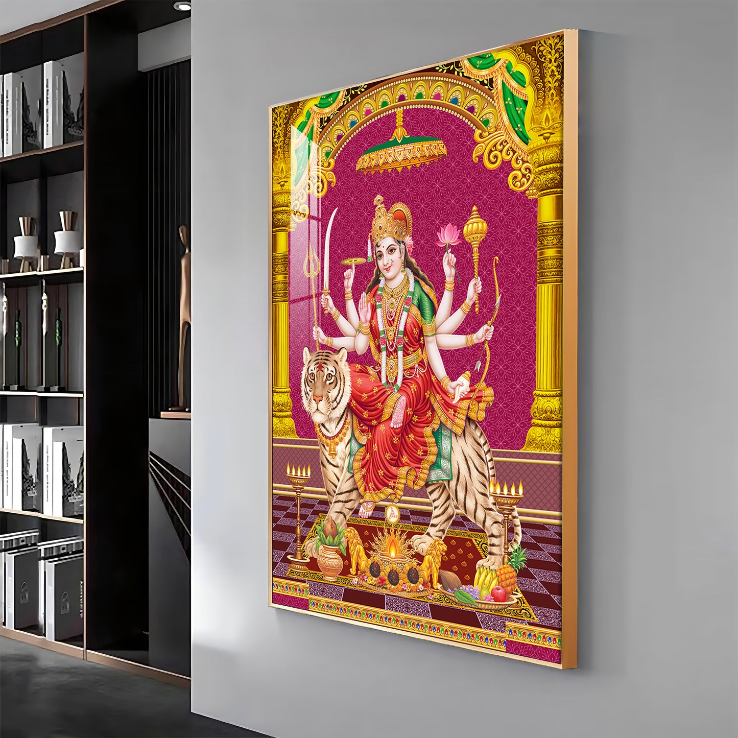 Maa Durga Spirit Premium Acrylic Vertical Wall Art