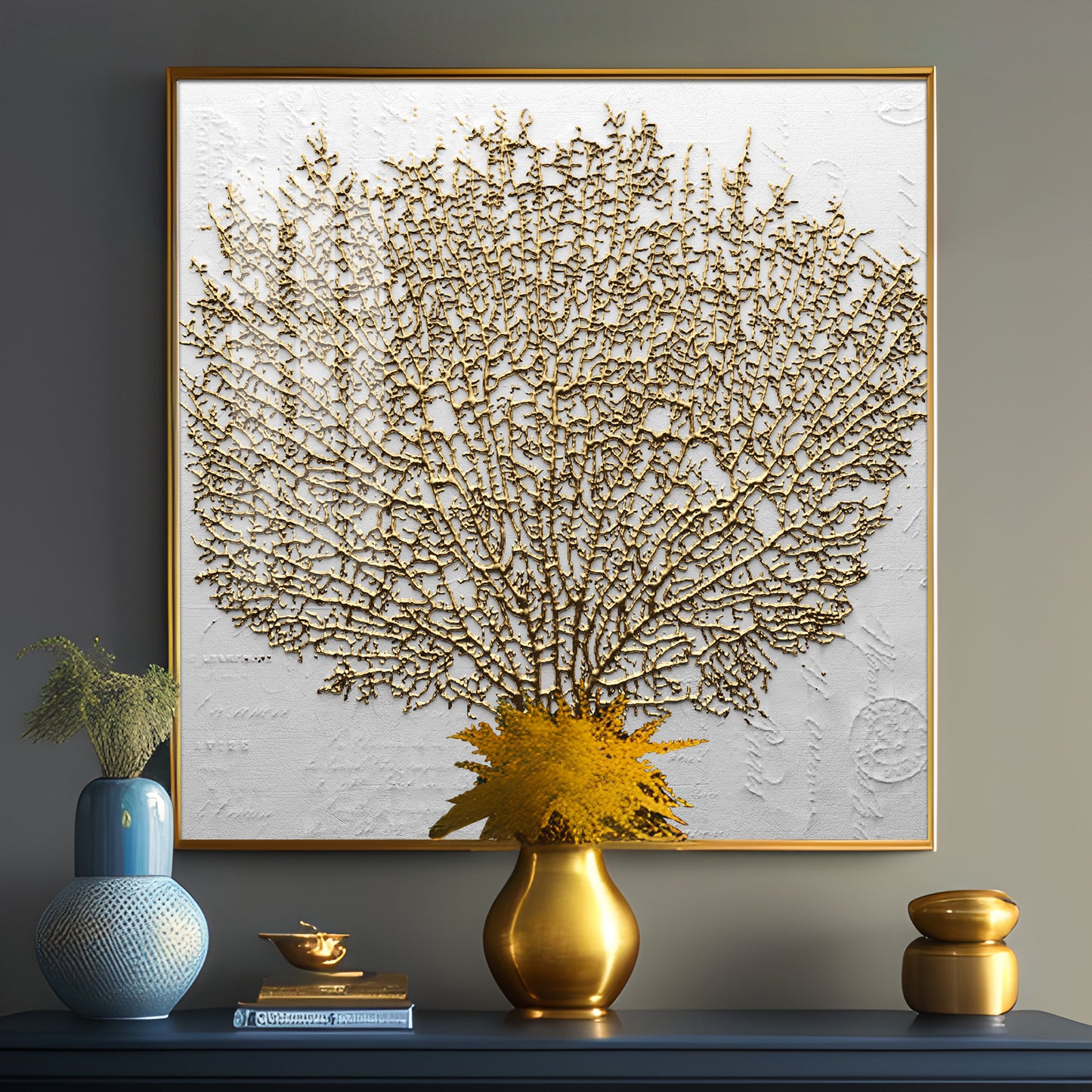 Golden Tree Premium Acrylic Square Wall Art