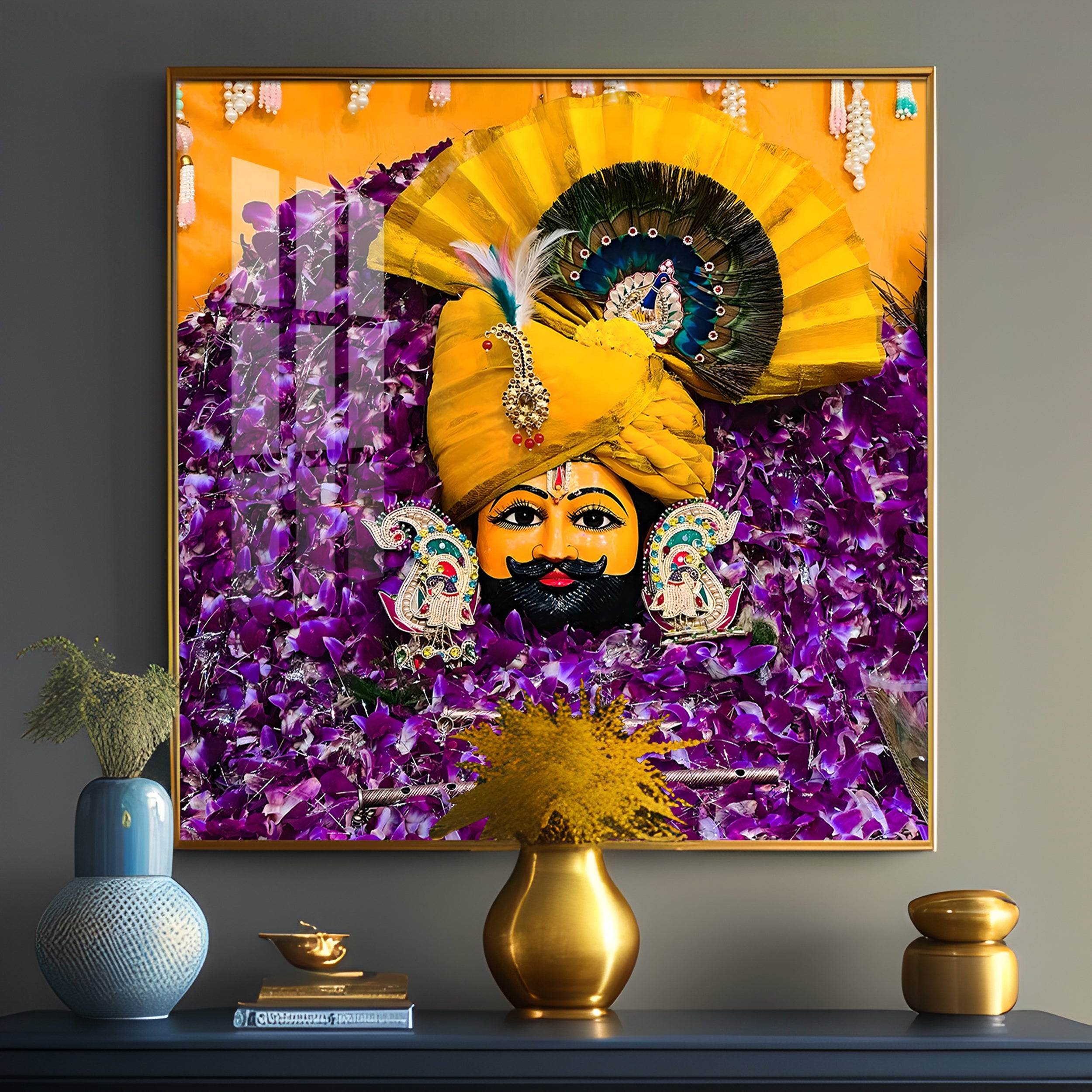 Shyam Baba Premium Acrylic Square Wall Art