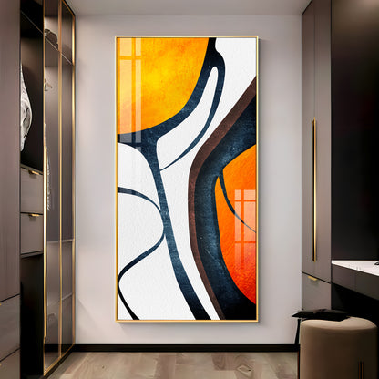 Orange Light Luxury Corridor Premium Acrylic Vertical Wall Art