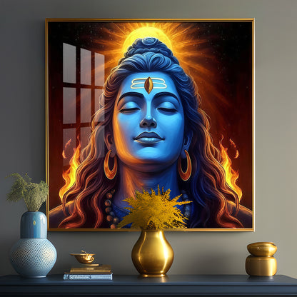 Lord Shiv Shambhu Premium Acrylic Square Wall Art