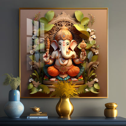 Ekdanta Maharaj Premium Acrylic Square Wall Art