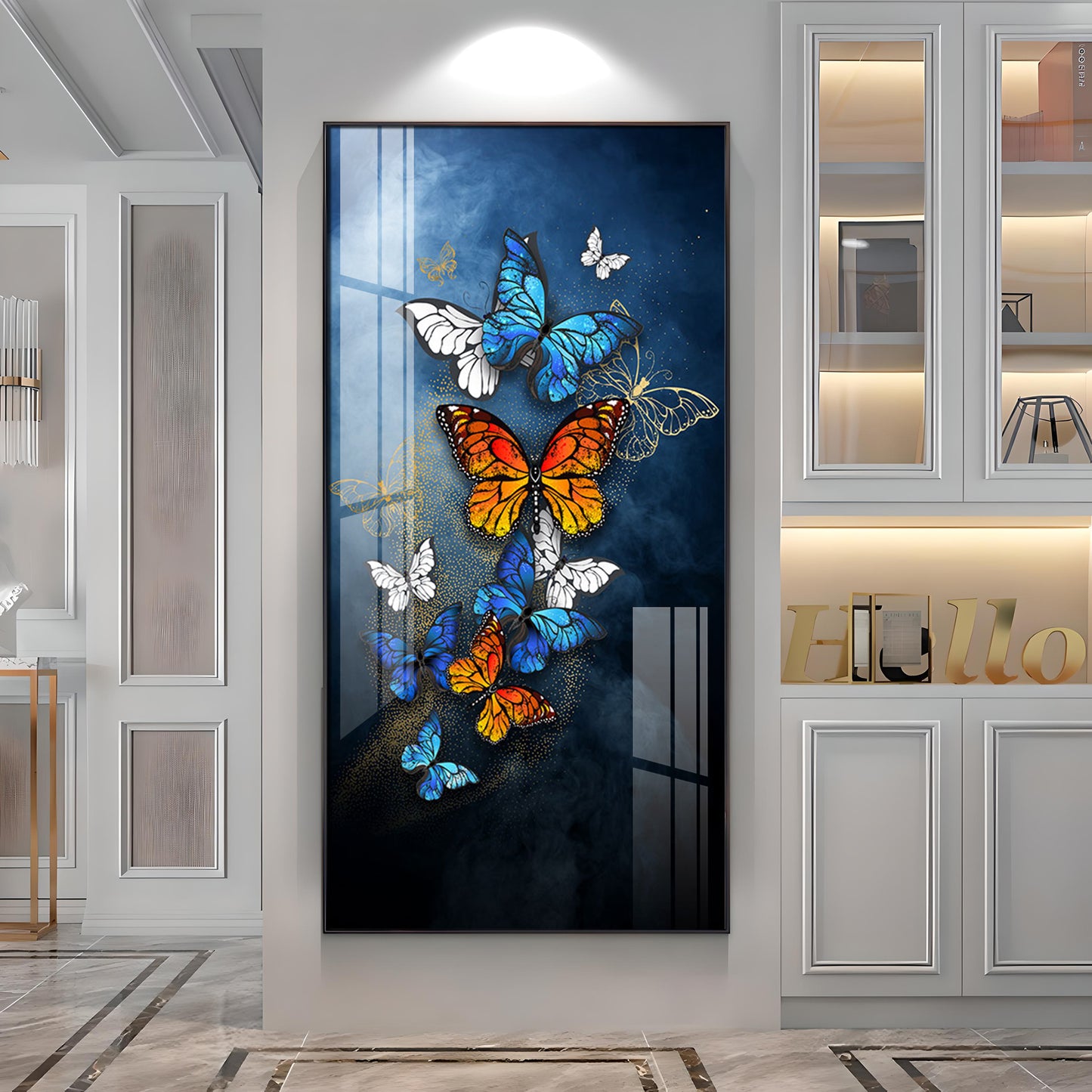 Colorful Butterflies Luxury Crystal Wall Art