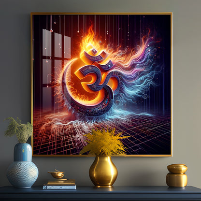 Divine Om Mural Premium Acrylic Square Wall Art