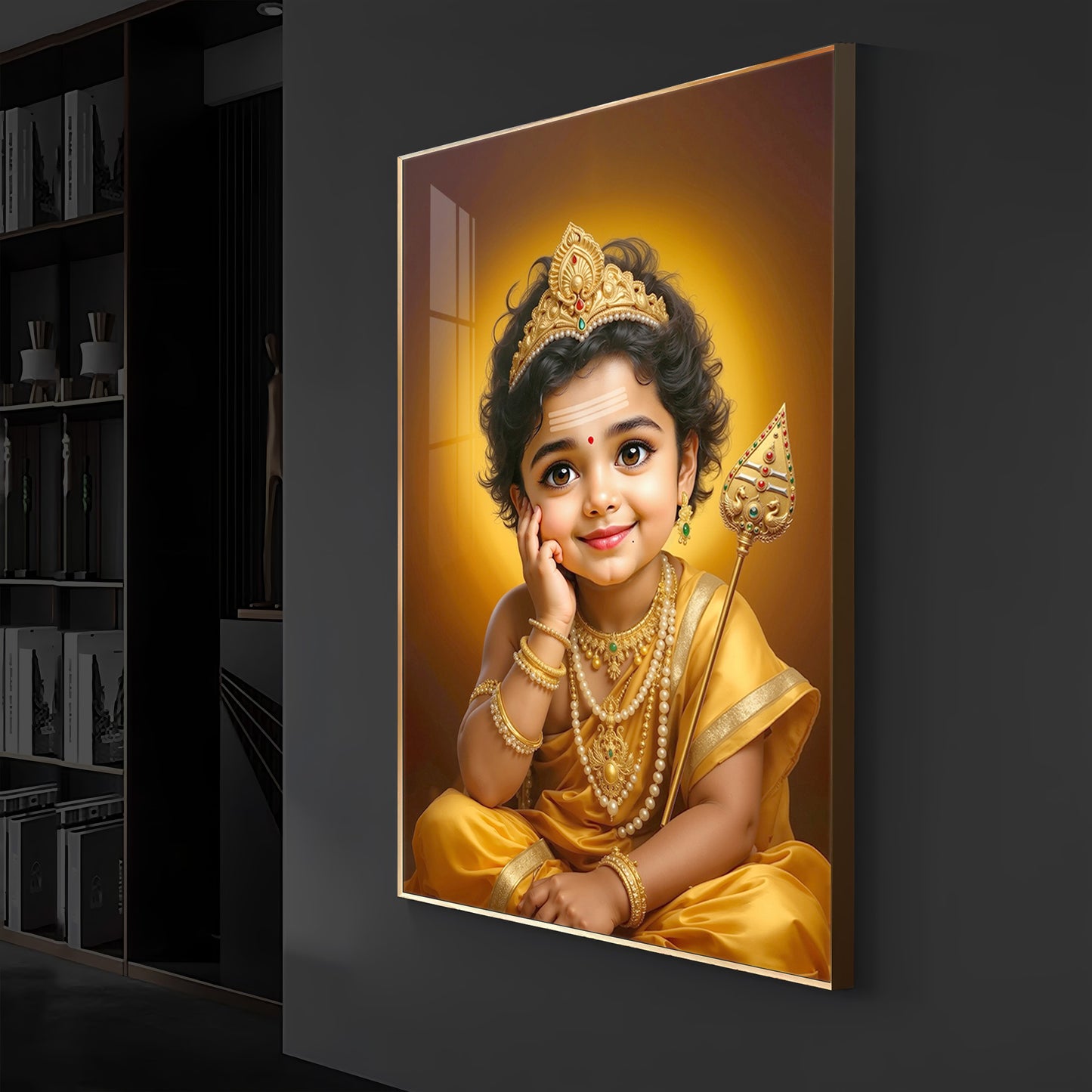 Baby Murugan Modern Luxury Backlight Vertical Wall Art