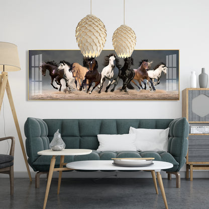 Running Horses Premium Acrylic Horizontal Wall Art