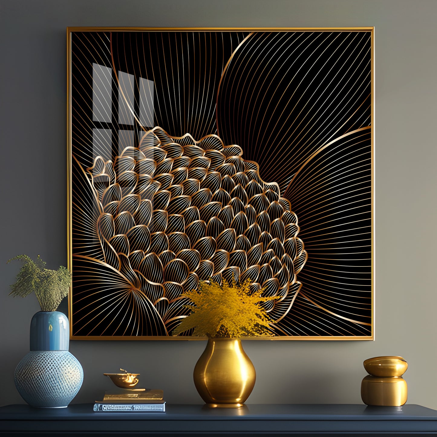 Abstract Floral Premium Acrylic Square Wall Art