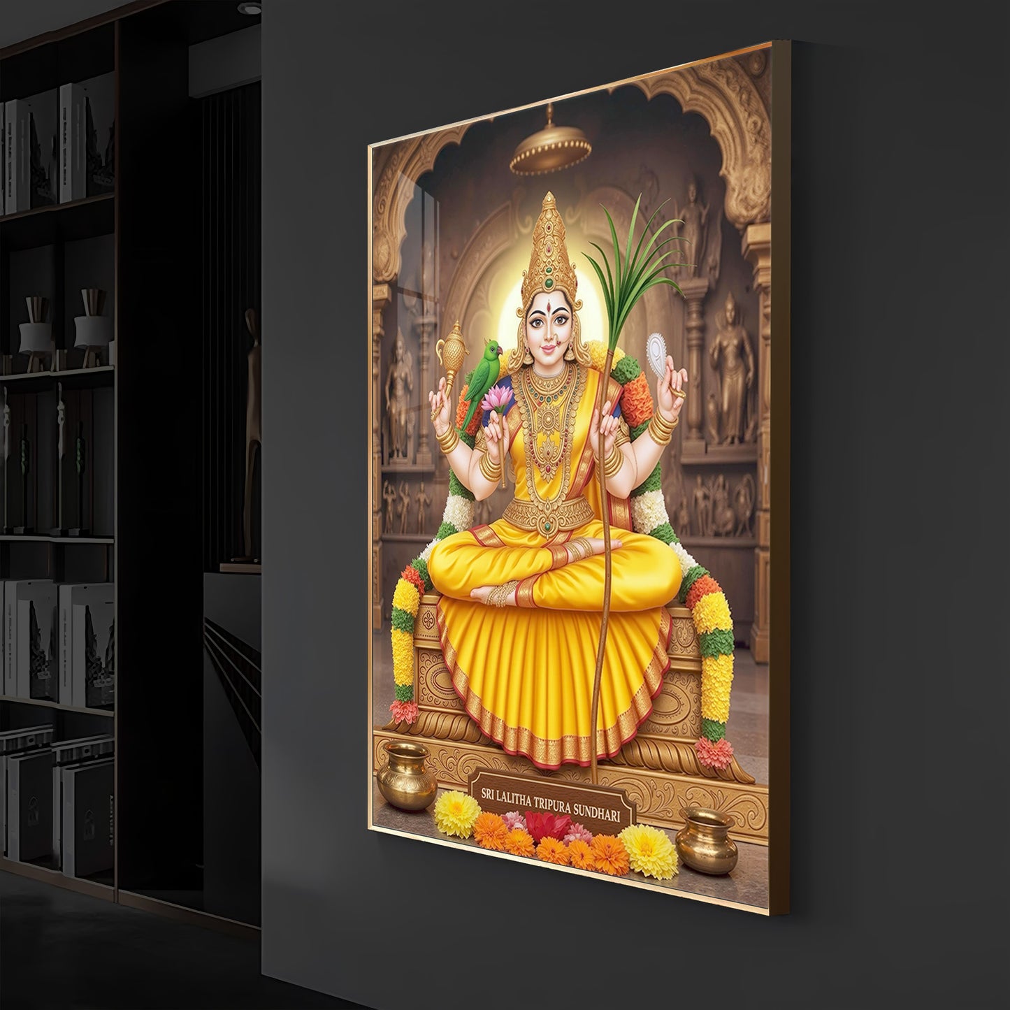 Sri Vidhya Sadhana Modern Luxury Backlight Vertical Wall Art