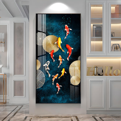 Koi Fish Feng Shui Luxury Crystal Wall Art