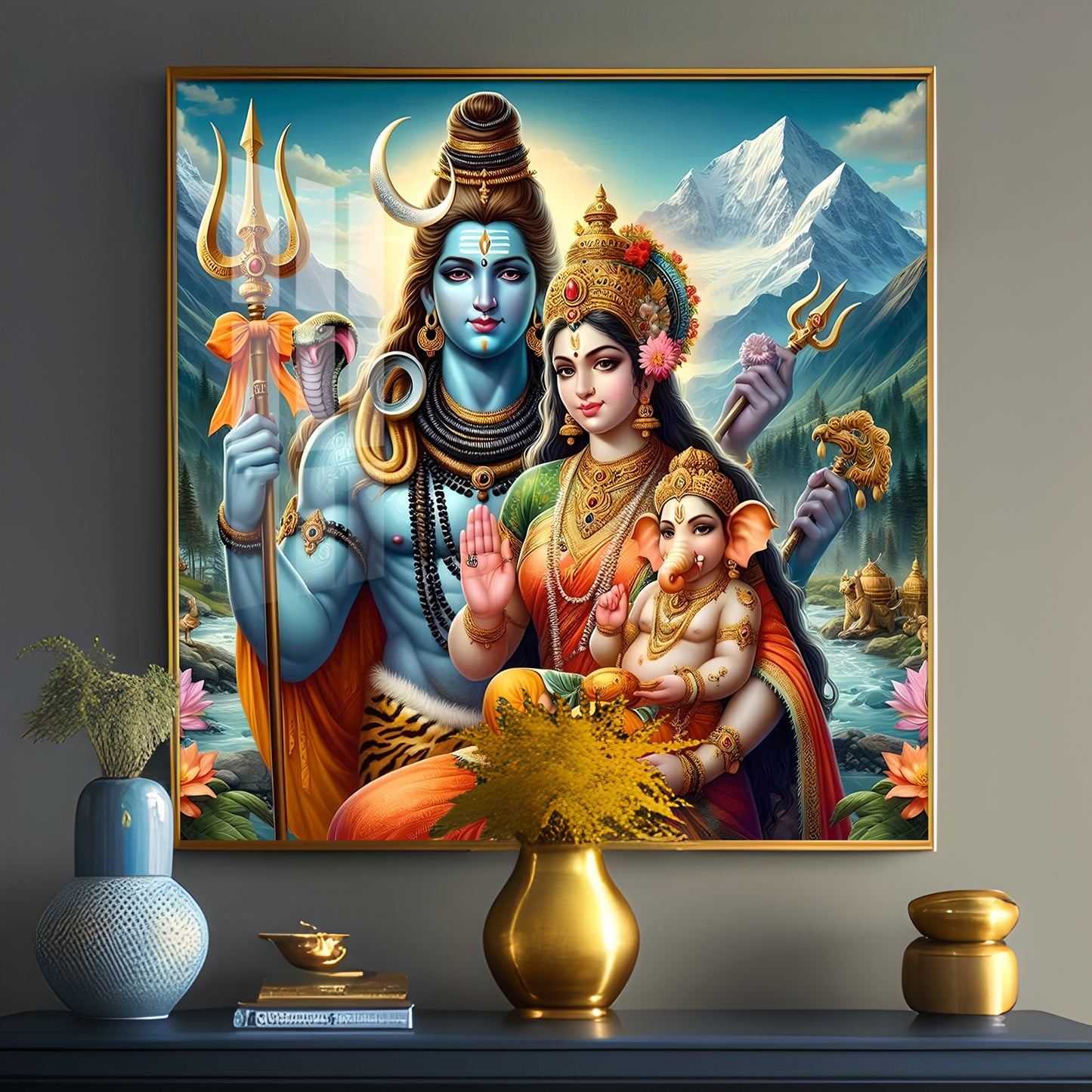 The Essence of Shiva and Shakti Premium Acrylic Square Wall Art