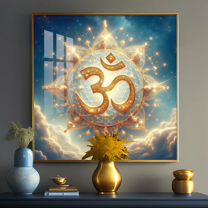 Divine Ohm Symbol Premium Acrylic Square Wall Art