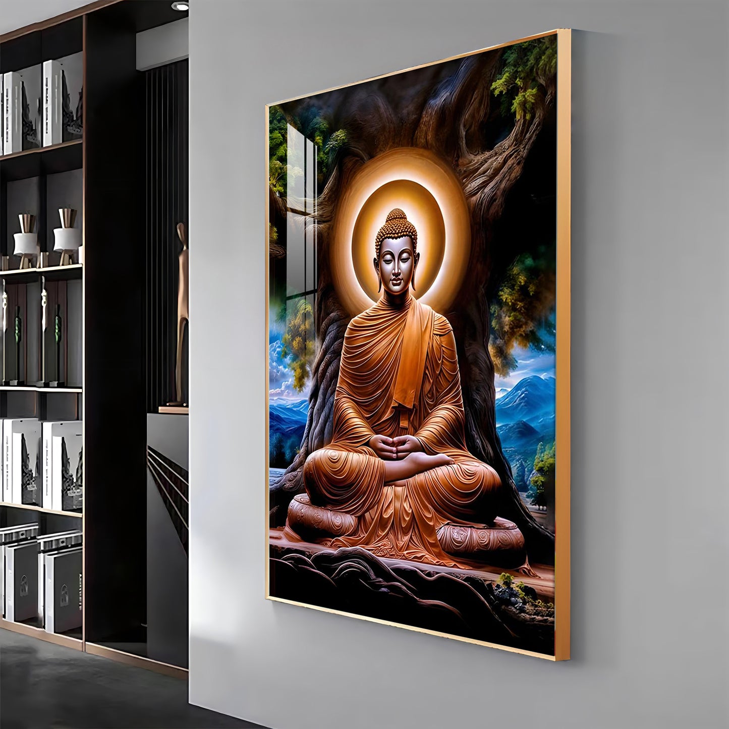 Masstone Buddha Premium Acrylic Vertical Wall Art