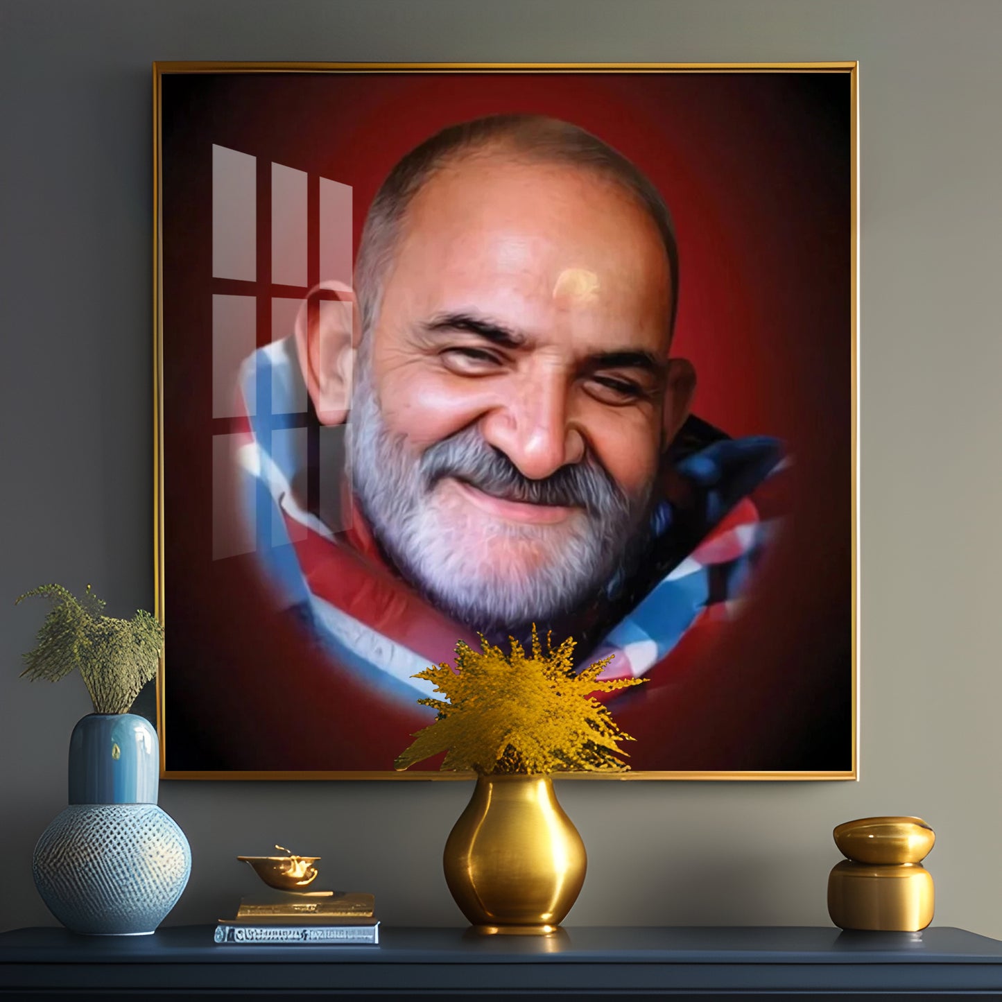 Neem Karoli Baba Maharaj Premium Acrylic Square Wall Art