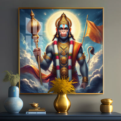 Jai Bajrang Bali Premium Acrylic Square Wall Art