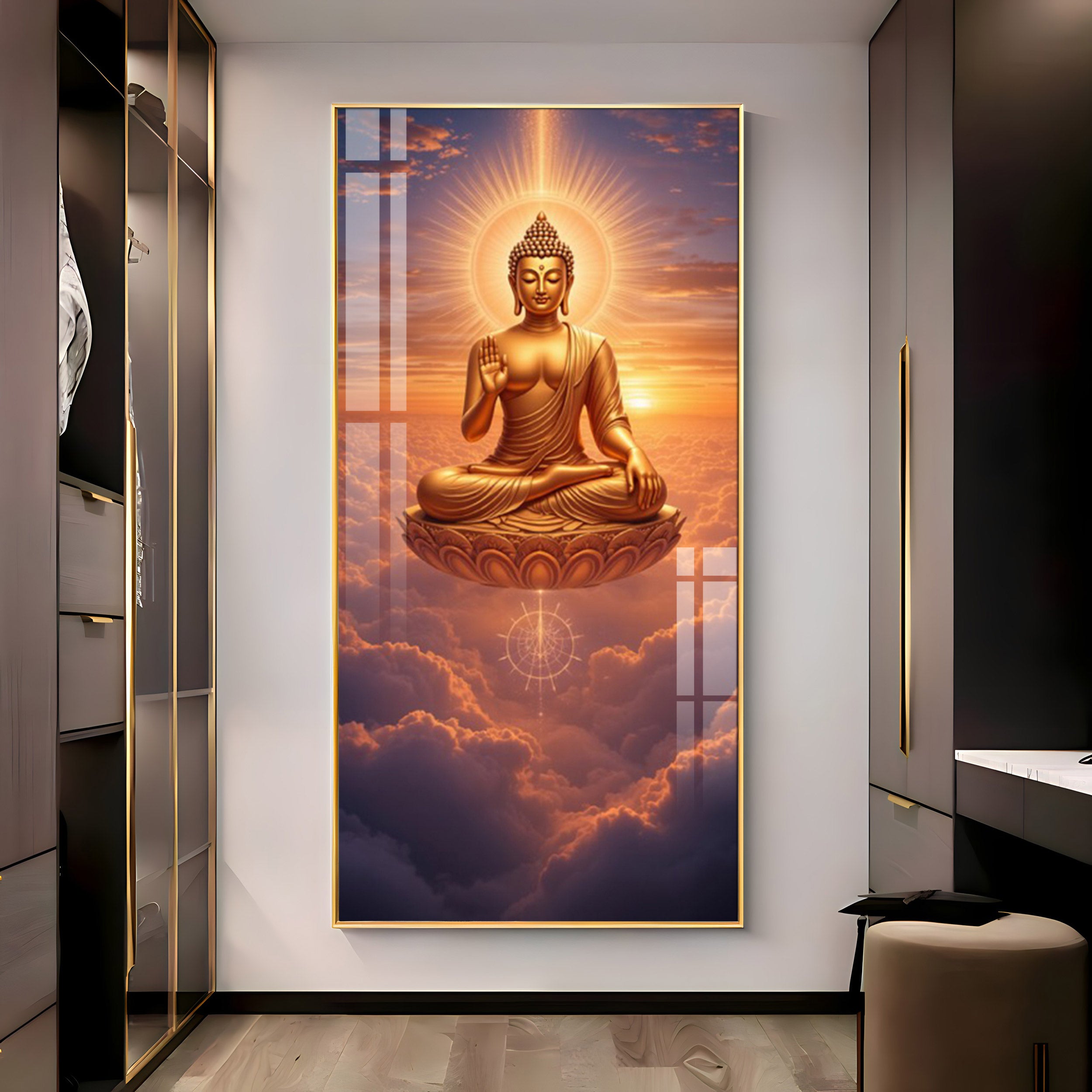 The Cloud Buddha Premium Acrylic Vertical Wall Art