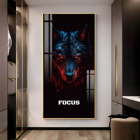 Alpha Wolf Premium Acrylic Vertical Wall Art