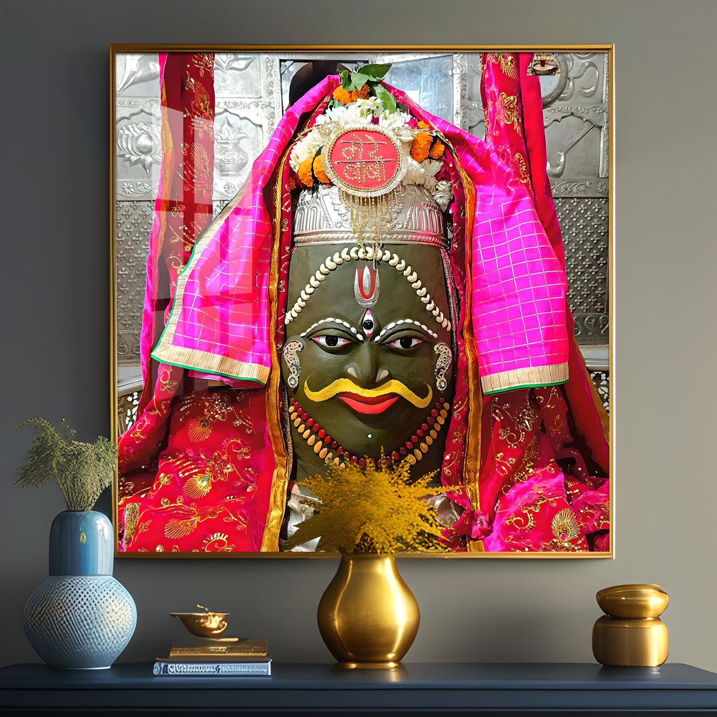 Shri Baba Mahakal Jotirling Premium Acrylic Square Wall Art