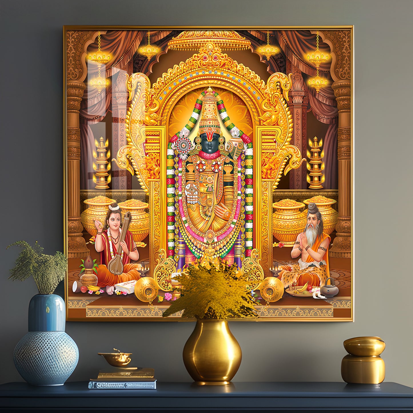 Venkateswara Maharaj Premium Acrylic Square Wall Art