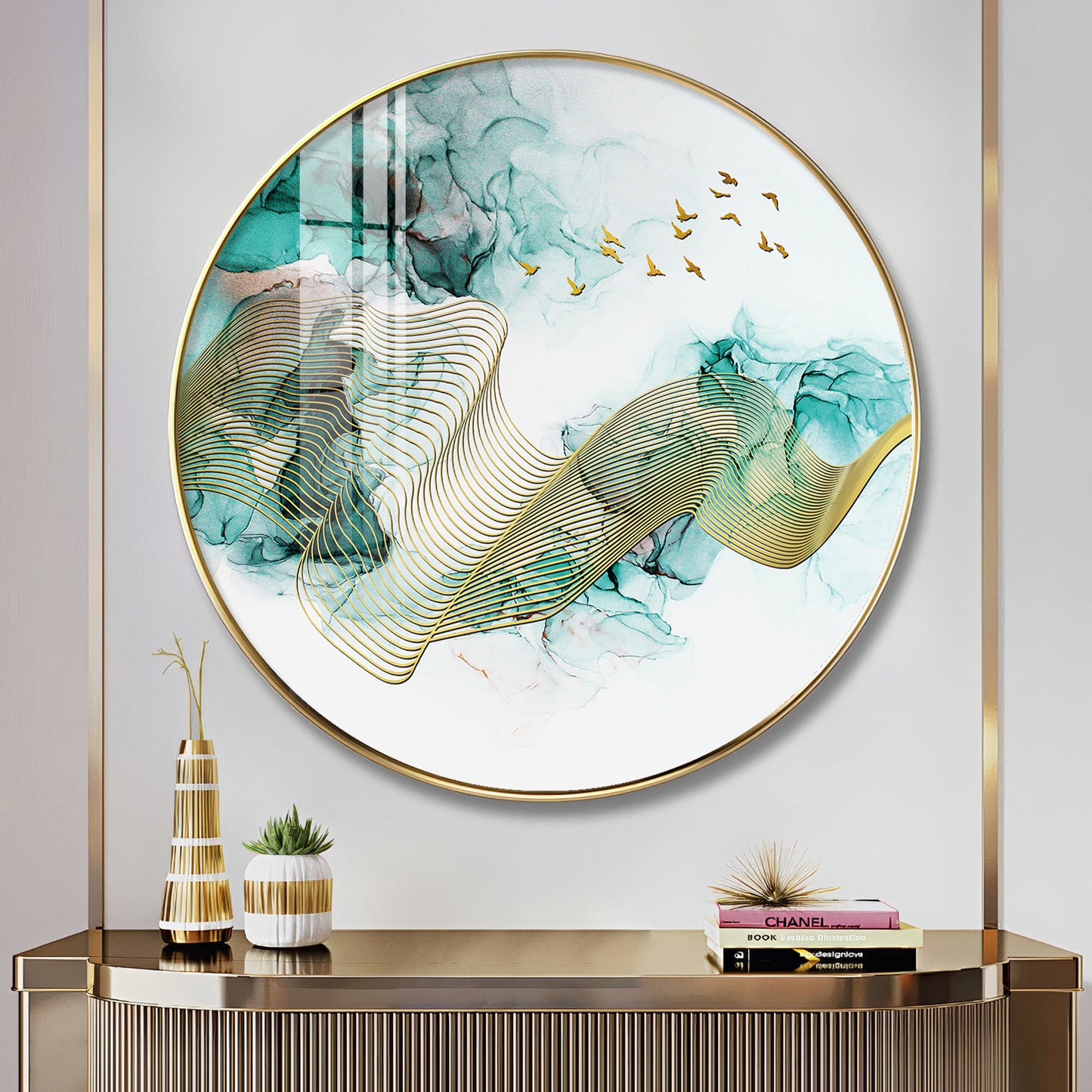 Gilded Vision Premium Acrylic Round Wall Art