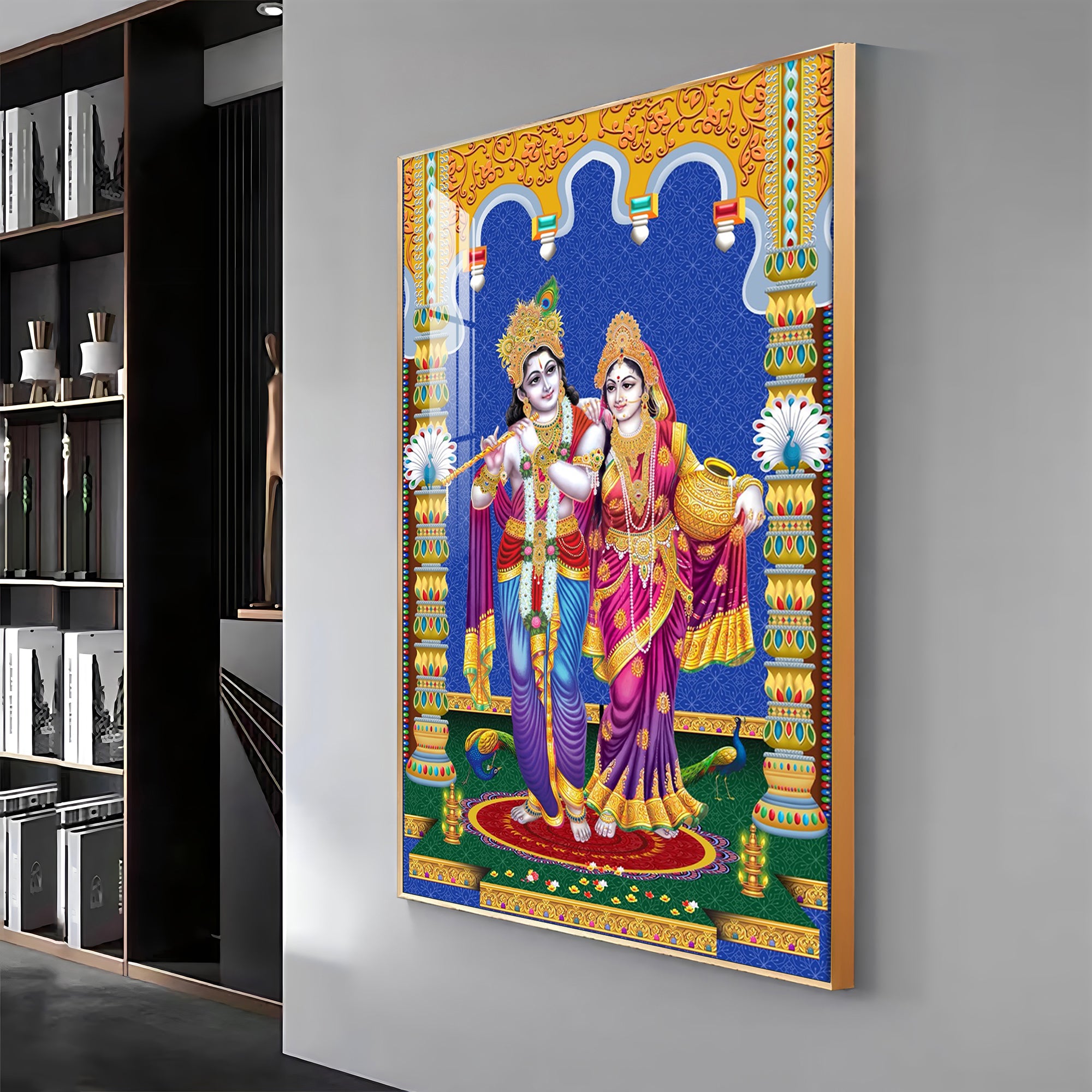 Radha and Krishna Essence Premium Acrylic Vertical Wall Art