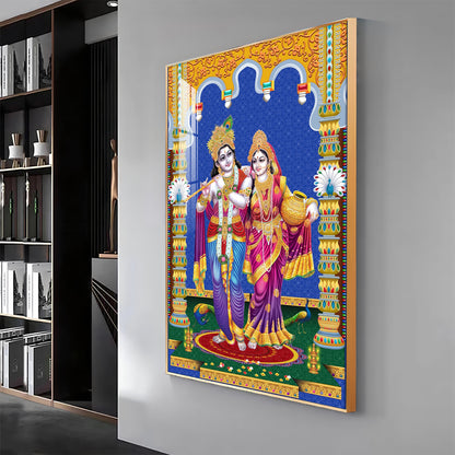 Radha and Krishna Essence Premium Acrylic Vertical Wall Art