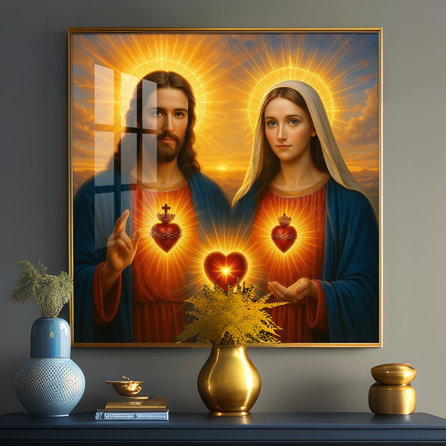 Most Sacred Heart of Jesus Premium Acrylic Square Wall Art